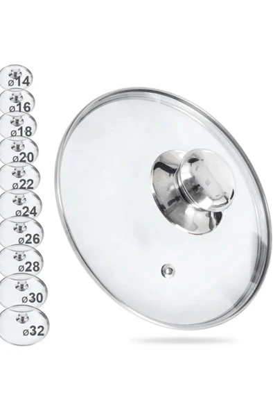 Thermoad 20-24-28 Cm Granit Döküm Tava Seti 3'lü Cam Kapak Seti ürün görseli 1