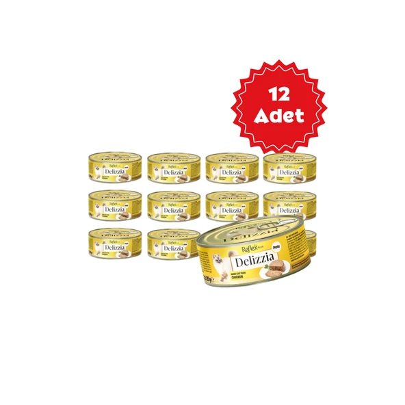 Reflex Plus Delizzia Tavuklu Ezme Yetişkin Kedi Konservesi 85gr x 12 Adet ürün görseli 1