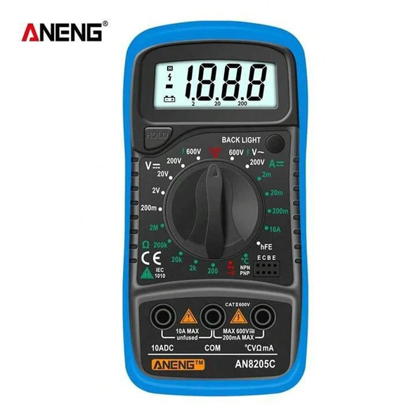 Aneng AN8205C Dijital Multimetre (Mavi) ürün görseli 1