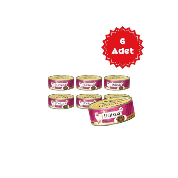 Reflex Plus Delizzia Sos İçinde Tavuklu ve Ciğerli Parça Etli Yetişkin Kedi Konservesi 85gr x 6 Adet ürün görseli 1