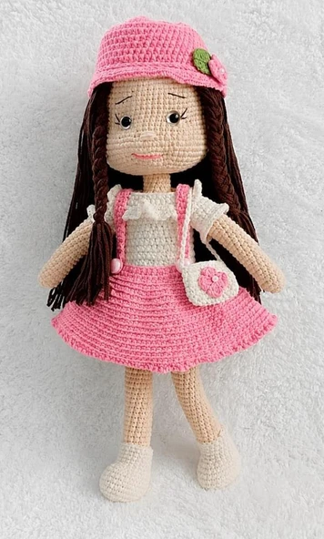 Pembe Nisanur Bebek Amigurumi Organik Oyuncak ürün görseli 1