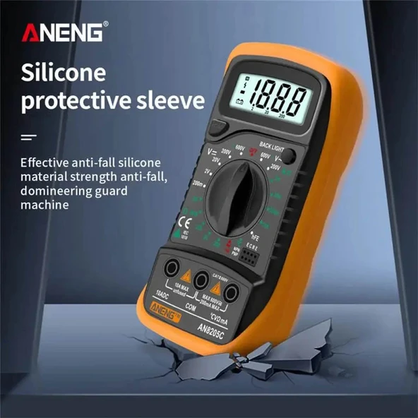 Aneng AN8205C Dijital Multimetre (Sarı) - Resim 4