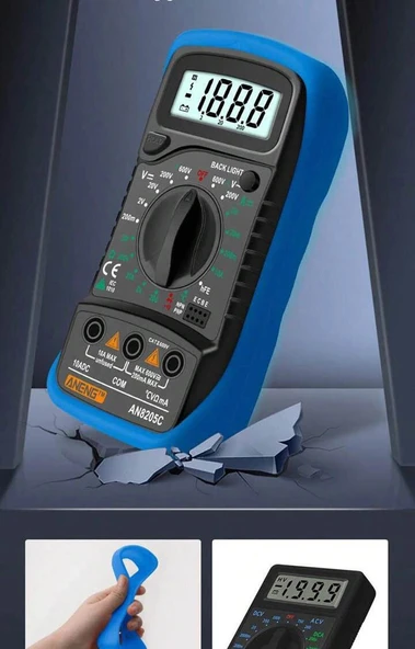Aneng AN8205C Dijital Multimetre (Mavi) - Resim 9