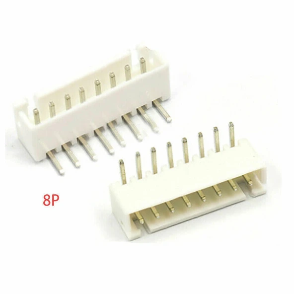 8 Pin JST-XH 2.54 Tunik Konnektör Erkek Eğik 90° ürün görseli 1