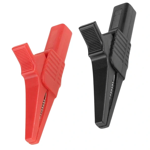 IC-243C 4mm Banana Jak Girişli Krokodil 85mm Siyah Kırmızı 2li Set ürün görseli 1