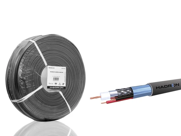 Cctv Kablo Mini Coax Eco Cca Pe 2X0.50 Mm Dış Mekan 250 M - Siyah HDX5582-250 ürün görseli 1