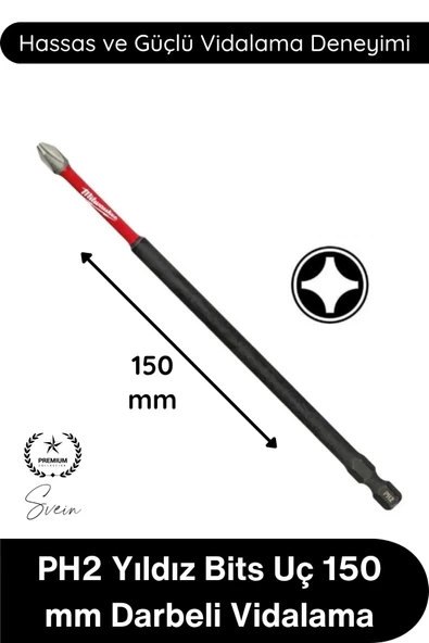 #Vidalama PH2 Yıldız Bits Uç 150 Mm Darbeli Vidalama Tornavida Aksesuarı Profesyonel Çelik Şok Emici Dayanıklı Manyetik ürün görseli 1