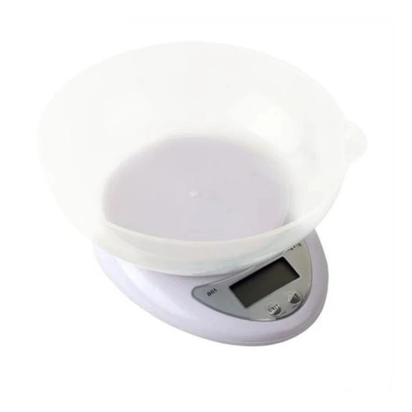 Hazneli Lcd Ekran Hassas Ölçüm Sensörlü 5 Kg Kapasite Dijital Mutfak Terazisi Tartısı ürün görseli 1