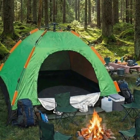 8 Kişilik Otomatik Kurulum Kamp Çadırı - Outdoor , Suya Dayanıklı Hızlı Kurulum Piknik ve Doğa İçin Geniş Aile Çadırı 250x250x165 cm (5250) ürün görseli 1