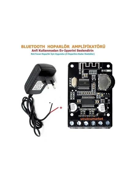 Bluetooth Hoparlör Amplifikatörü (Tavan Hoparlör Için Uygundur- 4 Hoparlöre Kadar Bağlanır) ürün görseli 1