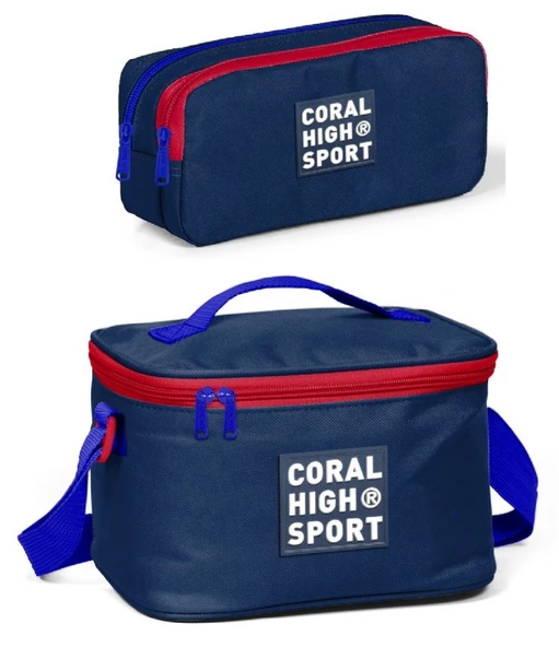 Coral High Sport Lacivert Kırmızı Beslenme ve Kalem Çantası Okul Seti ürün görseli 1