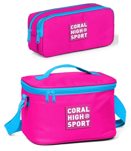 Coral High Sport Neon Pembe Beslenme ve Kalem Çantası Okul Seti ürün görseli 1