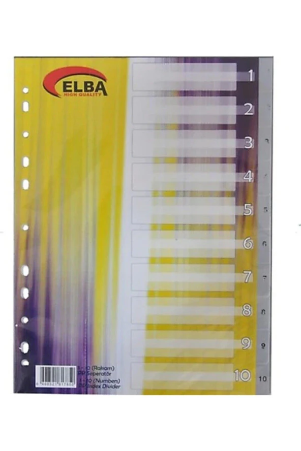 Bafix Seperatör 1-10 Rakamlı Plastik A4 (30 Adet) ürün görseli 1