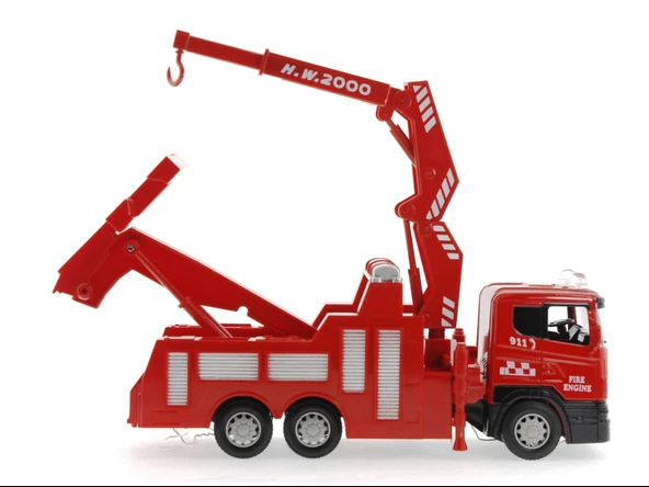 Die Cast Sürtmeli Vinçli Kurtarıcı İtfaiye Aracı - Resim 3
