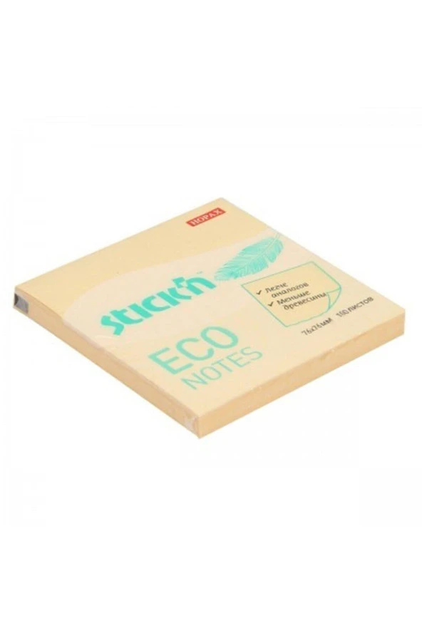Hopax Stıckn Yapışkanlı Not Kağıdı 100 Yaprak 76 x 76 Eco Pastel Sarı (12 Adet) ürün görseli 1