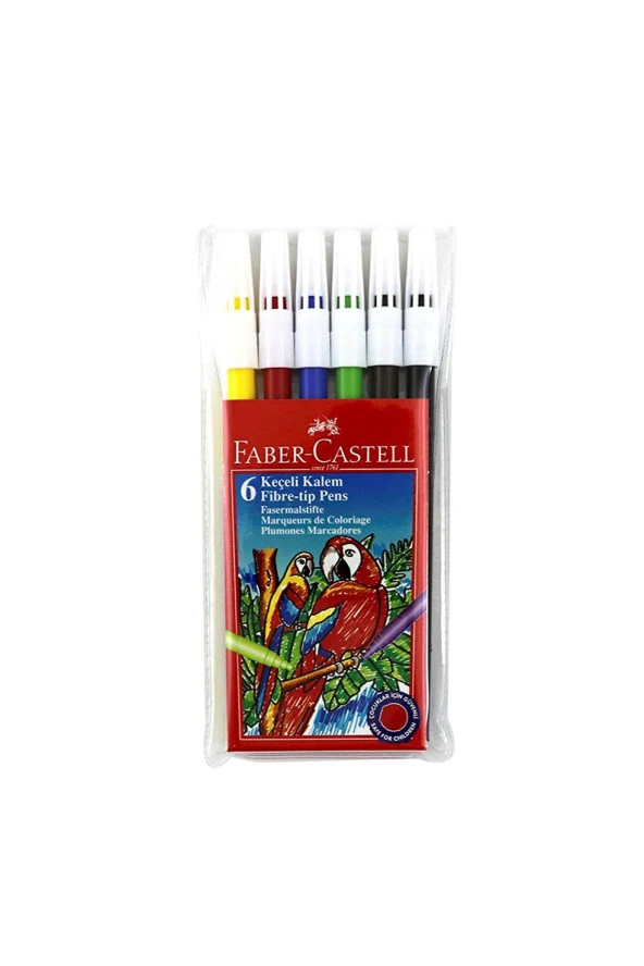 Faber-Castell Keçeli Boya Kalemi Yıkanabilir 6 Renk (12 Paket) ürün görseli 1