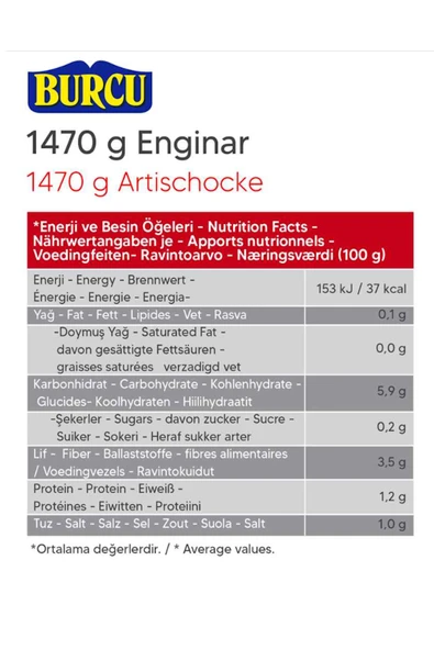 Burcu Enginar Konservesi 1470 gr - Resim 2