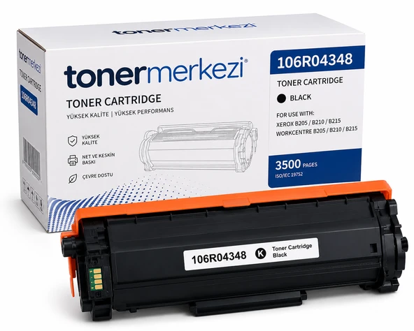 Xerox B205 B210 B215 Uyumlu Çipli Muadil Toner 106R04348 Siyah 3500 Sayfa ürün görseli 1
