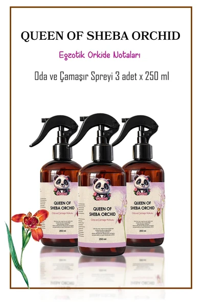 Rosie 3 adet Queen of Sheba Orchid Oda ve Çamaşır Spreyi 250 ml ürün görseli 1