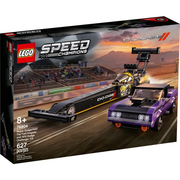 LEGO 76904 Speed Champions Mopar Dodge/SRT Top Fuel Dragster ve 1970 Dodge Challenger ürün görseli 1