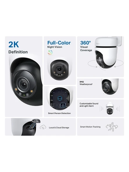 TP-Link Tapo H500 Akıllı HomeBase 4’lü Wi-Fi 2K 512GB SSD Hareket Algılamalı Gece Görüşlü  Kamera Seti - Resim 2