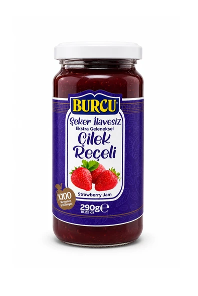 Burcu Şeker İlavesiz Çilek Reçeli 290 gr ürün görseli 1
