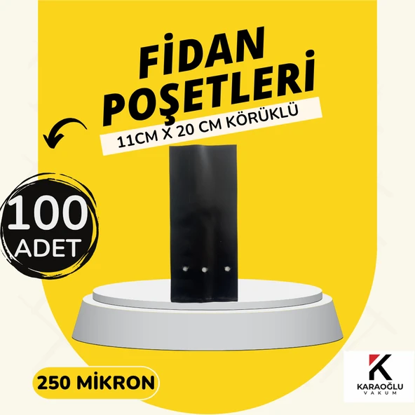 11CM X 20CM Körüklü Fidan Poşeti , 100 Adet Delikli Fidan tüpü , Peyzaj Torbası Ağaç Fidan Üretim Poşeti ürün görseli 1