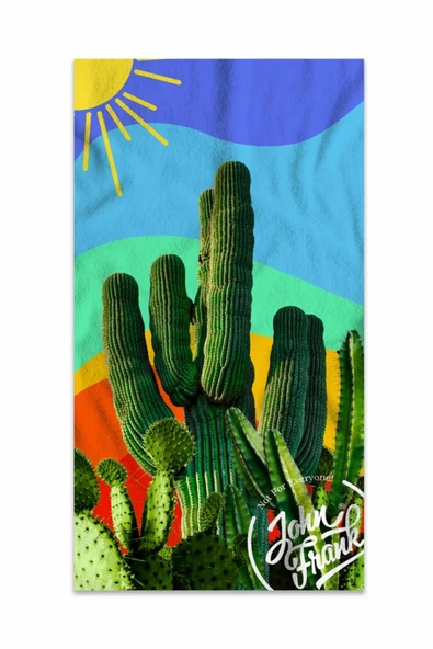 John Frank Unisex Plaj Havlusu JFSS23TW04-CACTUS ürün görseli 1