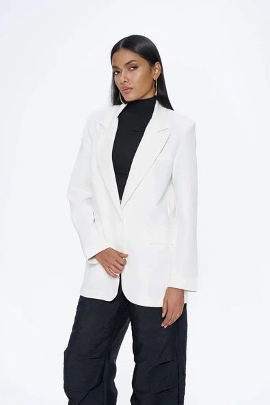 Quzu Oversize Kadın Blazer Ceket - Resim 4