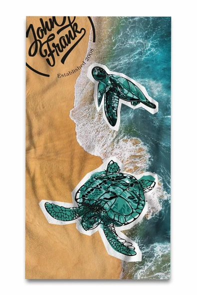 John Frank Unisex Plaj Havlusu JFSS23TW07-TURTLE ürün görseli 1