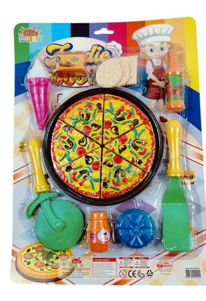 Oyuncak Dondurma Kesilebilen Pizza Seti 17 Parça Yemek Seti ürün görseli 1