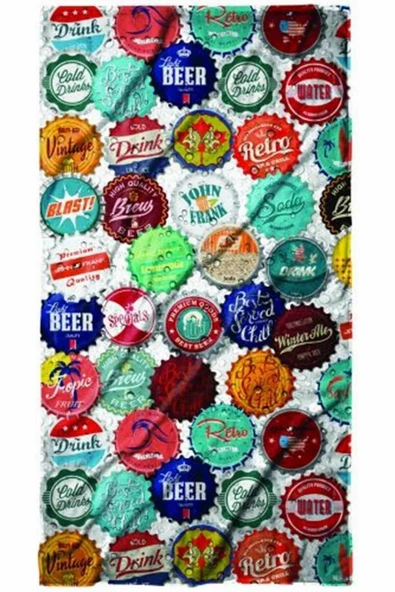John Frank Unisex Plaj Havlusu JFSS23TW12-BEERCAP ürün görseli 1