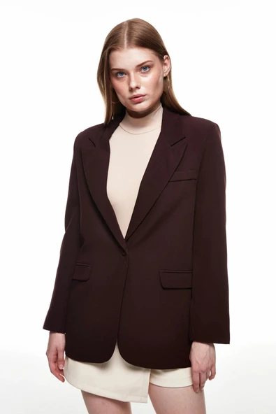 Quzu Oversize Kadın Blazer Ceket - Resim 4