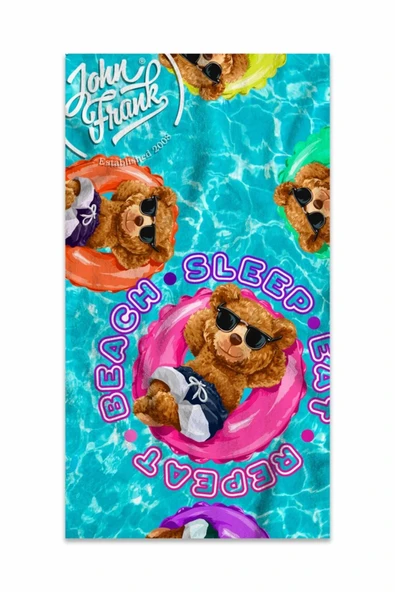 John Frank Unisex Plaj Havlusu JFSS23TW14-FLOATIES ürün görseli 1