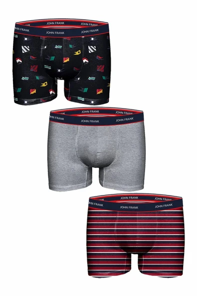 John Frank Feel Good Üçlü Paket Erkek Boxer JF3BFG01 ürün görseli 1