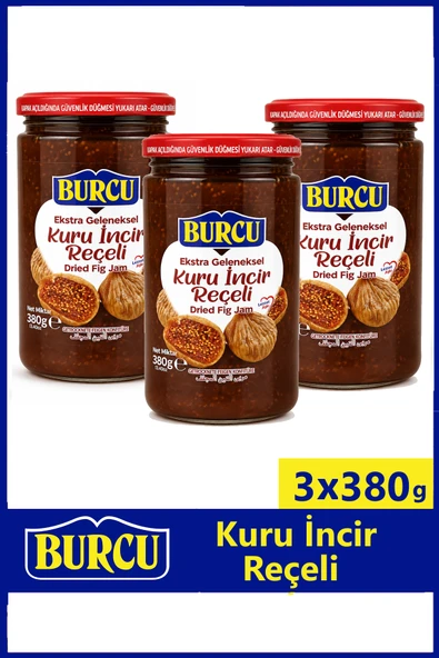 Burcu Ekstra Geleneksel Kuru İncir Reçeli 380 gr (Meyve Oranı %45) x 3 Adet ürün görseli 1