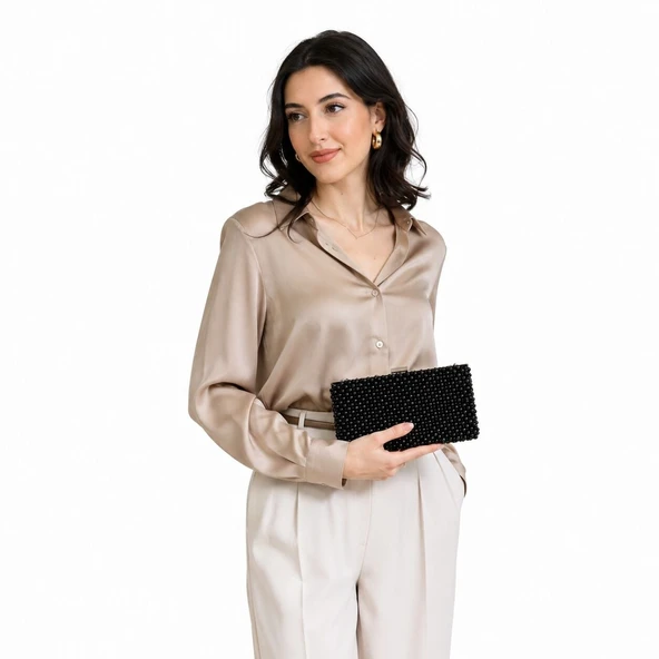 Atelier Emine Clutch Onyx - Resim 6