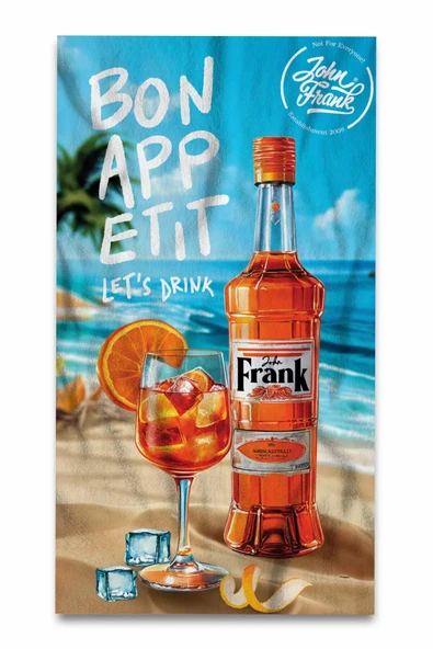 John Frank Unisex Plaj Havlusu JFSSTW13-ORANGE COCKTAIL ürün görseli 1