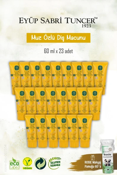 23 Adet Doğal Muz Özlü Çocuk Diş Macunu 60 ml, Rosie Hediye ürün görseli 1