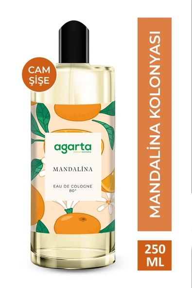 Agarta Cam Şişe 80 Derece Mandalina Kolonyası 250 ml ürün görseli 1