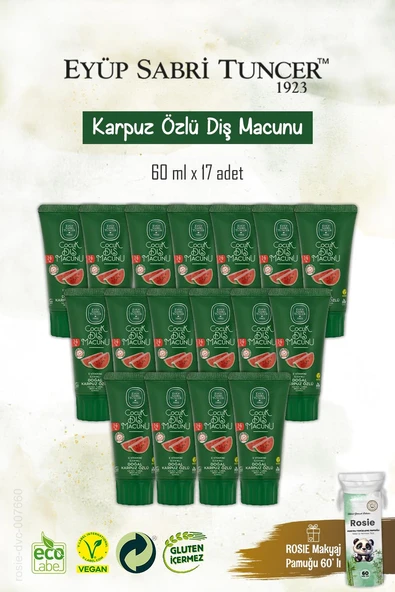 Doğal 17 Adet Karpuz Özlü Çocuk Diş Macunu 60 ml, Rosie Hediye ürün görseli 1