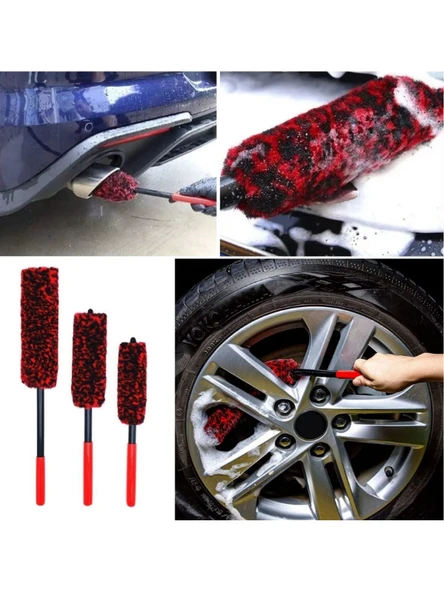 Mucit Home Egzoz Temizleme Fırçası 3lü Bükülebilen Peluş Detaylı Temizlik İçin Oto Jant ürün görseli 1