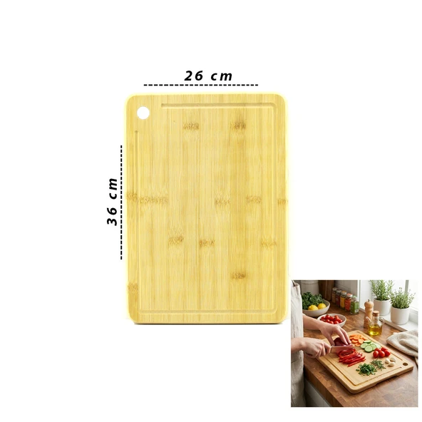26X36X1.8CM AHŞAP BAMBU KESİM PANOSU - KESME TAHTASI (2818) ürün görseli 1