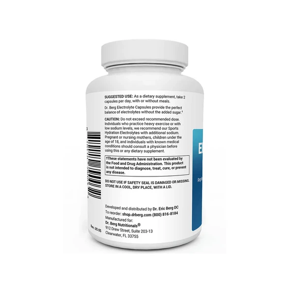 DR.BERG Electrolyte 160 Vegetable Capsules - Resim 2