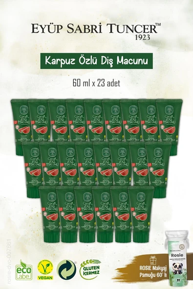 23 Adet Doğal Karpuz Özlü Çocuk Diş Macunu 60 ml, Rosie Hediye ürün görseli 1