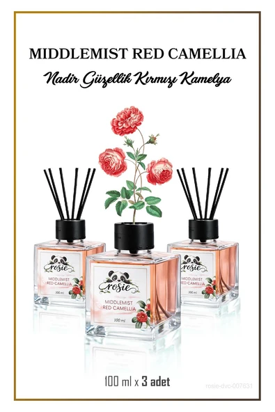 3'lü Middlemist Red Camellia Çubuklu Oda Kokusu 100 ml ürün görseli 1