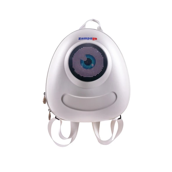 Zampago Big Eye Led Işıklı Çocuk Sırt Çantası-Beyaz ürün görseli 1