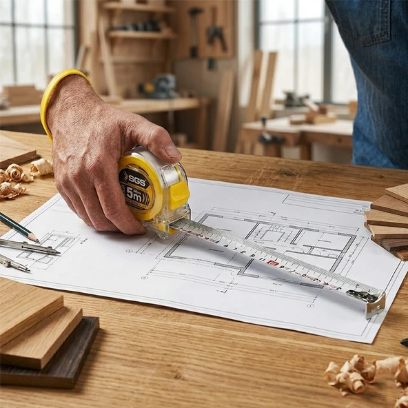 12 ADET 5MT X 25MT ŞEFFAF STOPLU ŞERİT METRE (5250) - Resim 2