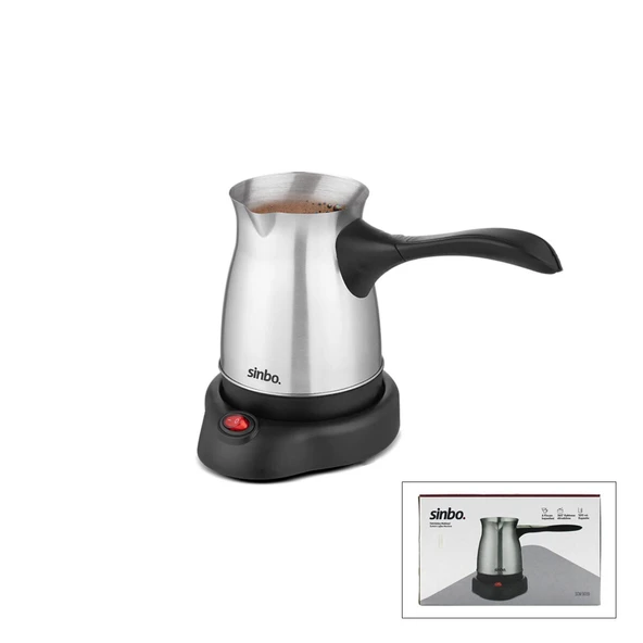 ÇELİK ELEKTRİKLİ CEZVE TÜRK KAHVE MAKİNESİ - 6FİNCAN=500ML 360° KABLOSUZ KULLANIM KATLANIR KULP 600W SCM-9039 (5250) ürün görseli 1