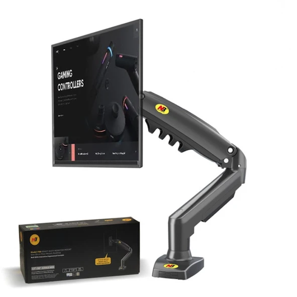 North Bayou  Monitör Standı North Bayou Nb F80 (2026 Yeni Model) Amortisörlü Tekli Monitör Standı Gri (17-30 Inç)-(2-9 Kg) ürün görseli 1